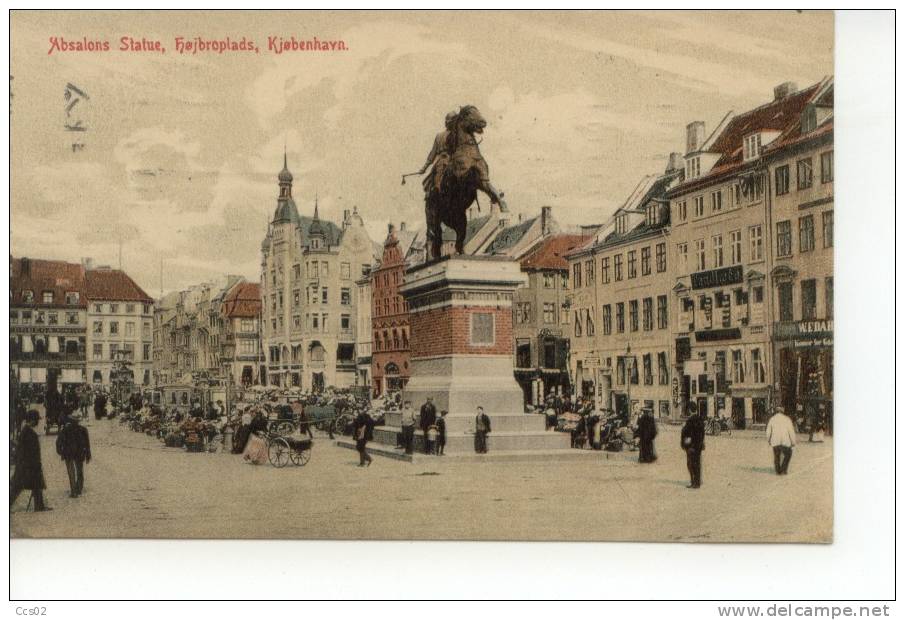 Absalons Statue Hojbroplads Kjobenhavn Copenhague 1908 - Dänemark