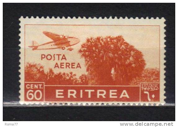 R233 - ERITREA 1936 , Posta Aerea Il 60 Cent N. 19  *  Mint - Eritrea