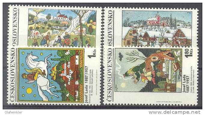 1970 Gemälde Von Jozef Lada Mi 1935-8 / PO 1823-6 / Sc 1681-4 / YT 1779-82 Postfrisch / Neuf / MNH [gra] - Unused Stamps