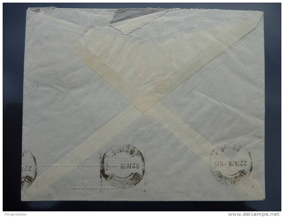 BEL AFFRANCHISSEMENT SUR LETTRE DE DAKAR 1938 PAR AVION =&gt; FRANCE AIRMAIL COVER BRIEFE BELEGE - Other & Unclassified