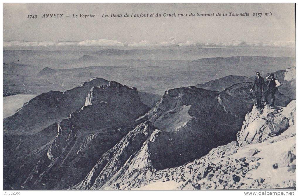 74 - Annecy - Le Veyrier - Les Dents De Lanfont Et Du Cruet, Tournette - N°2749 - NEUVE - 2 Scans - - Annecy