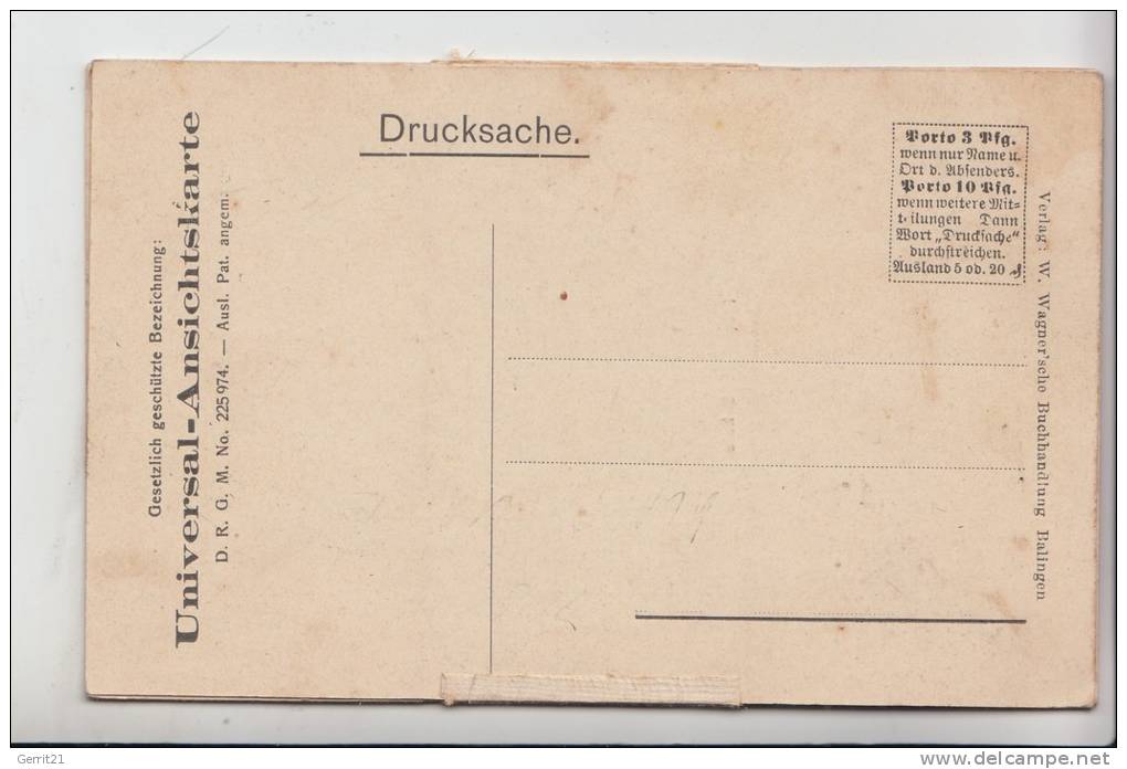 7460 BALINGEN, Ortsansicht, Patent KLAPP-Karte Ungeöffnet - Balingen