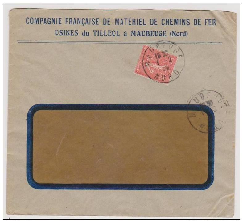 Lettres Avec RS - Compagnie Française De Matériel De Chemin De Fer - Usine De Tilleul à Maubeuge(Nord) - 1921-1960: Modern Period