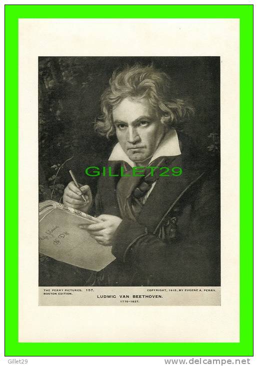 OLD DOCUMENTS - LUDWIG VAN BEETHOVEN (1770-1827) - THE PERRY PICTURES, 1915 BY EUGENE A. PERRY - DIMENSION 14 X 20 Cm - - Documents Historiques