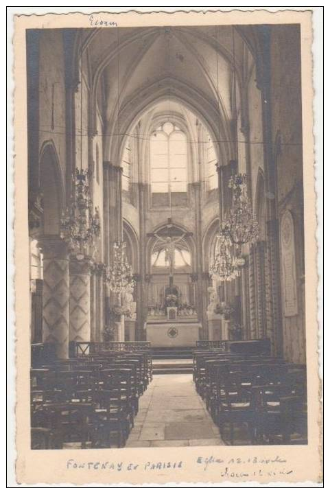 CPA PHOTO 95 FONTENAY EN PARISIS Eglise Intérieur Rare - Sonstige & Ohne Zuordnung