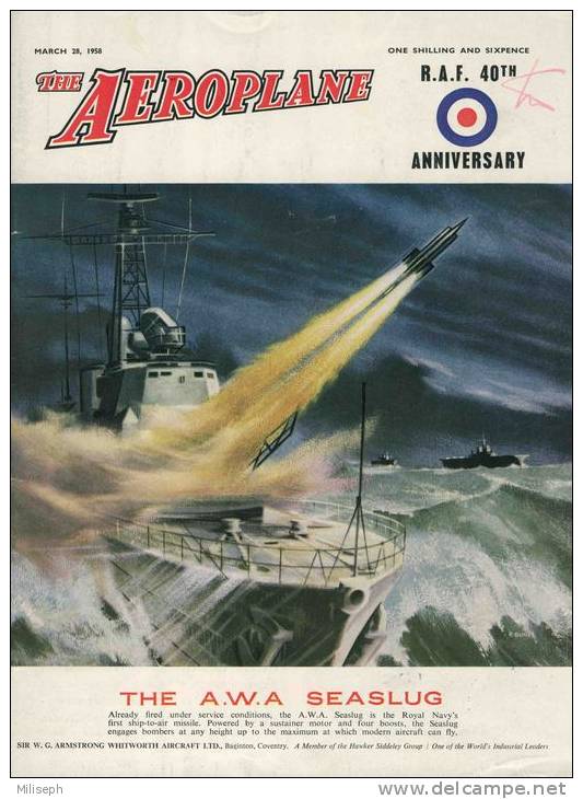 Magazine THE AEROPLANE - 28 March 1958 - ROYAL AIR FORCE 40th ANNIVERSARY  (3120) - Aviation