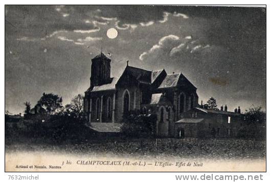 49- CHAMPTOCEAUX - L'Eglise- Effet De Nuit 3bis - Champtoceaux