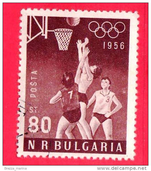 BULGARIA - USATO - 1956 - 16th Olympic Games At Melbourne  - Basket - 80 - Used Stamps