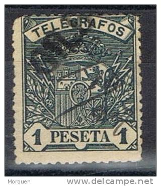 Sello 1 Pts Azul Telegrafos 1901, Lineal BILBAO, Num 36 º - Télégraphe