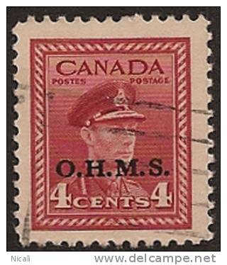 CANADA 1949 4c Lake KGVI OHMS SG O165 U RU167 - Sobrecargados