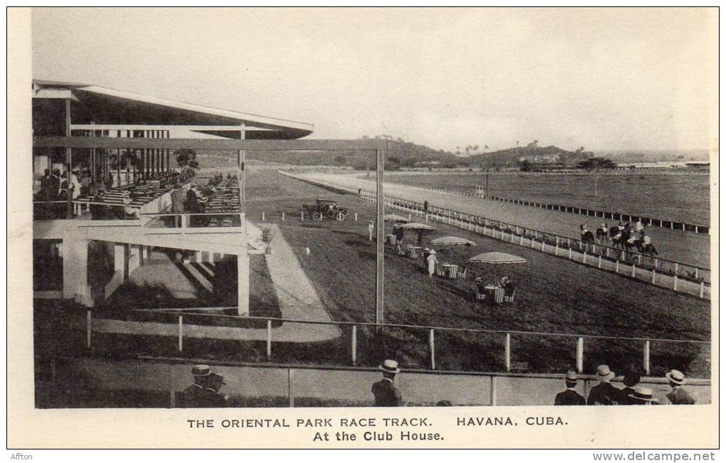 At The Club House The Oriental Park Race Track Havana Cuba Old Postcard - Kuba