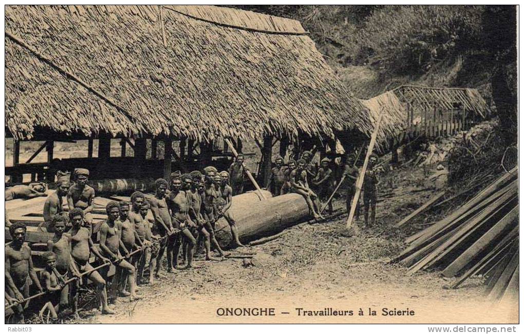 S1   -    525    -   PAPOUASIE   -    (  Nouvelle  Guinée  )      -     ONONGUE    -   Travailleurs  à  La Scierie  . - Papoea-Nieuw-Guinea