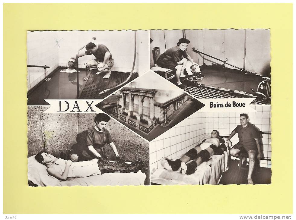 *  CPSM..( Dépt 40 )..DAX :  Bains Et Applications De Boue..Scan B - ( 2 Scans ) - Salute