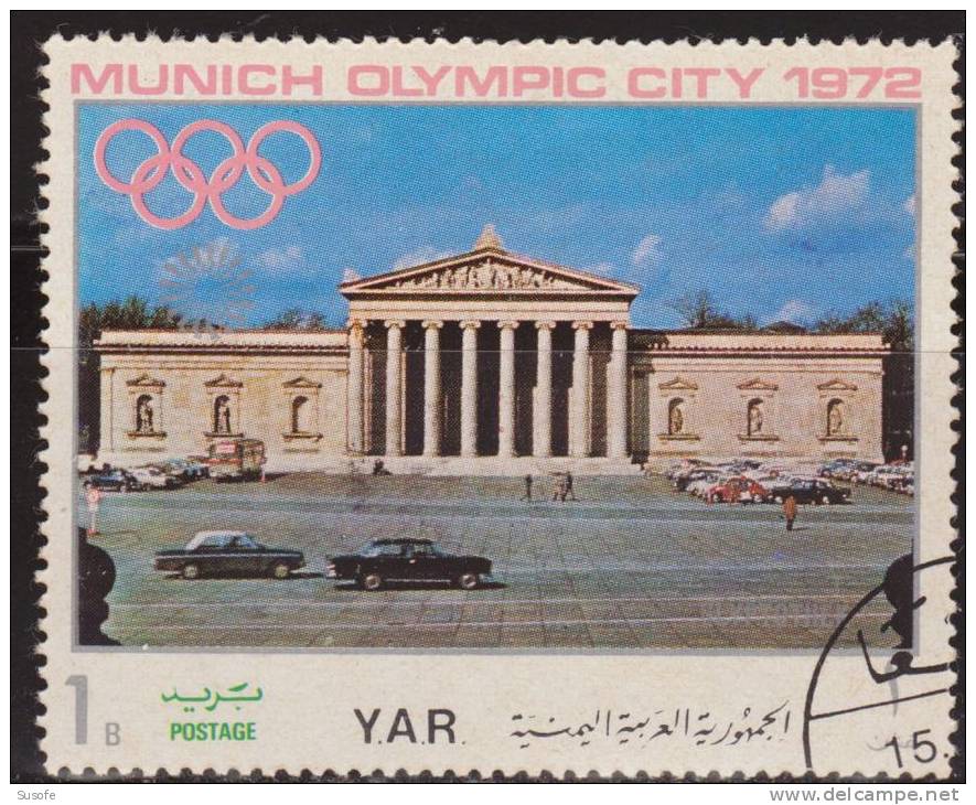 Yemen YAR 1970 Michel 1232 Sello * Buildings In The Olympic City Of Munich JJOO Monumentos Glyptothek Yvert 232A - Yemen