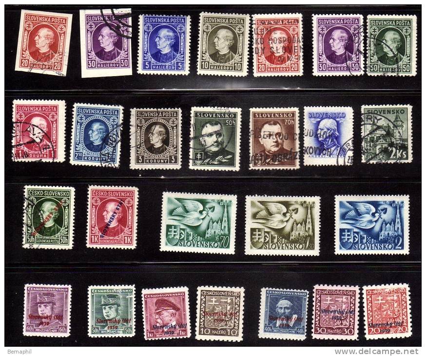 LOT ANCIEN SLOVAQUIE / Slowakei / SLOVENSKO / EARLY YEARS RARE LOT / MINT MOST NEVER HINGED AND CANCELED . - Lots & Serien