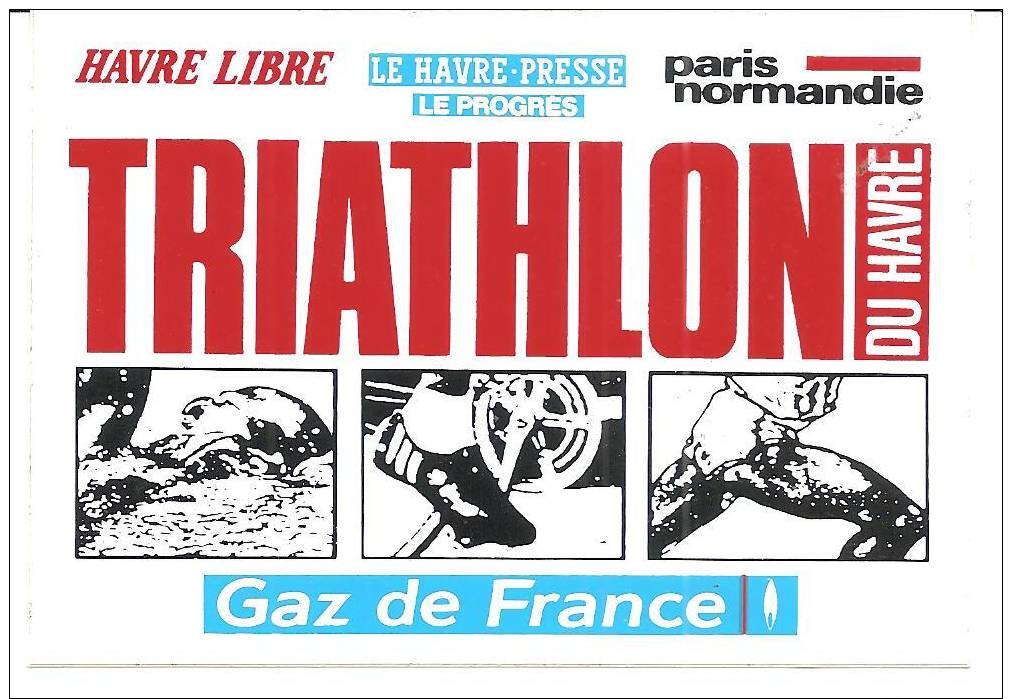 Triathlon Du Havre - Gaz De France - Paris Normandie - Le Havre Presse - Havre Libre - Autocollants