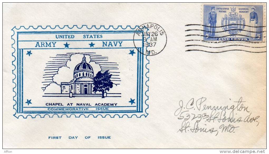 1937 USA First Day Cover - 1851-1940