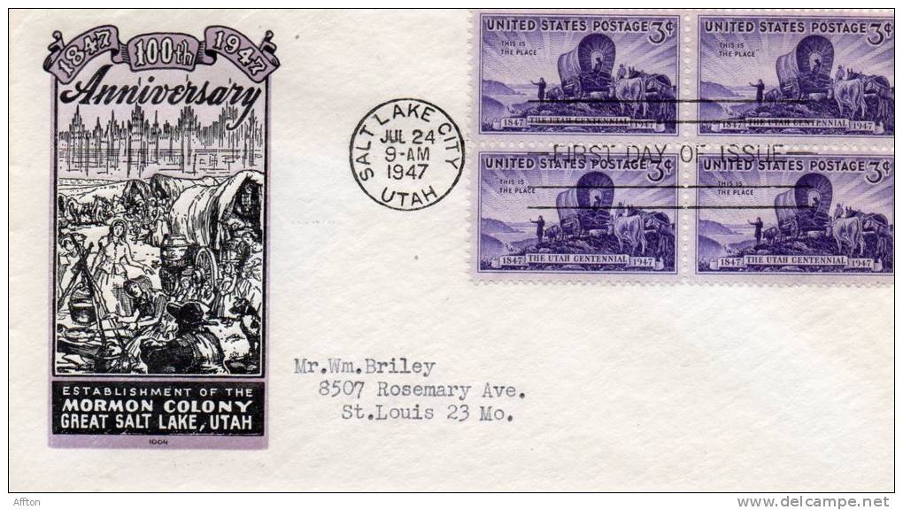 1947 USA First Day Cover - 1941-1950