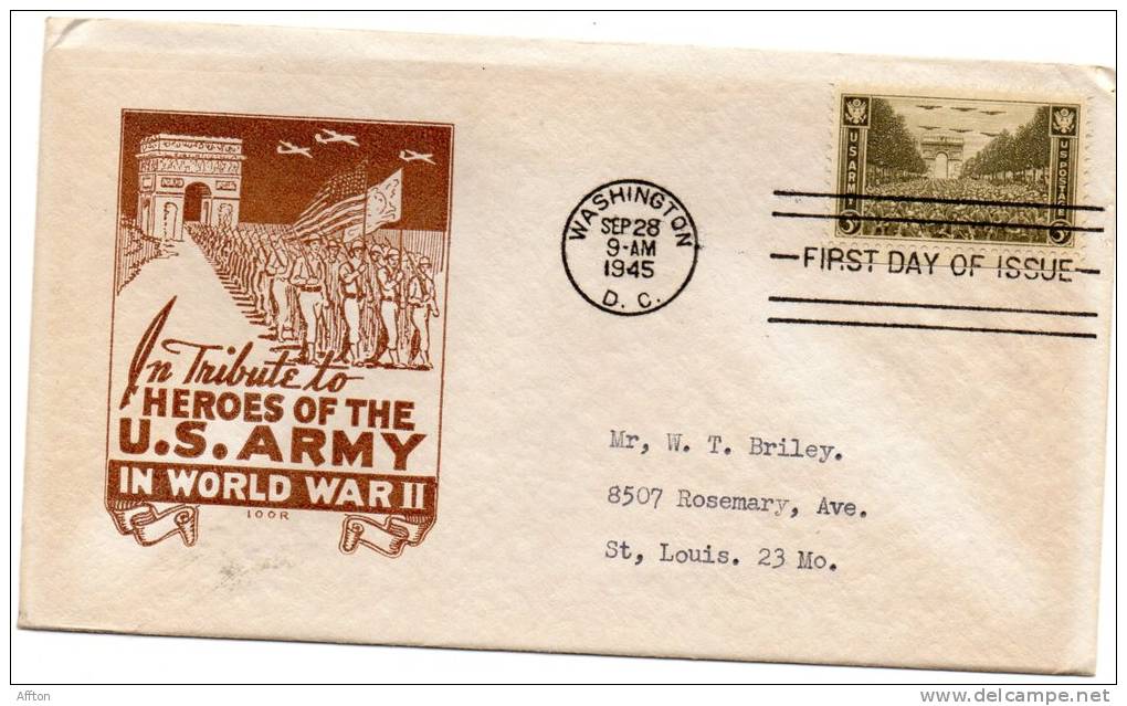 1945 USA First Day Cover - 1941-1950