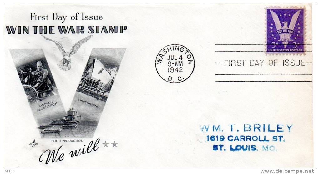 1942 USA First Day Cover - 1941-1950