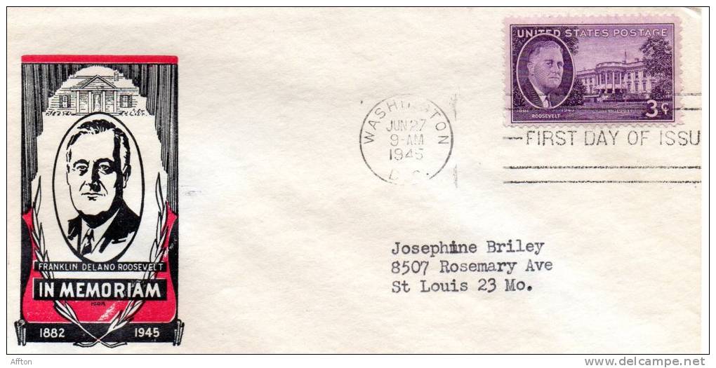 1945 USA First Day Cover - 1941-1950