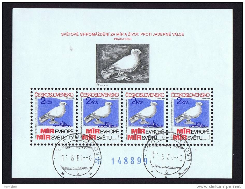 1983  Colombe De Picasso  MiNr Block 54  Oblitéré - Blocks & Sheetlets