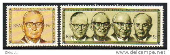 South Africa - 1981 20th Anniv Of Republic Set (**) # SG 492-493 , Mi 585-586 - Unused Stamps