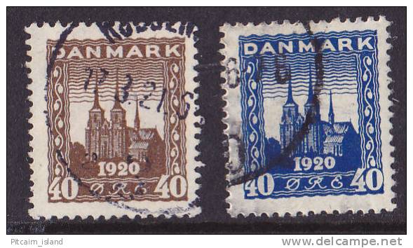 Danmark Denemarken  1920  Mi.nr. 112 + 115   Used - Used Stamps