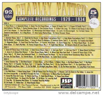 Charley PATTON - Complete Recordings 1929 - 1934 - COFFRET 5 CD - COUNTRY BLUES - SON HOUSE - Henry SIMS - Willie BROWN - Blues
