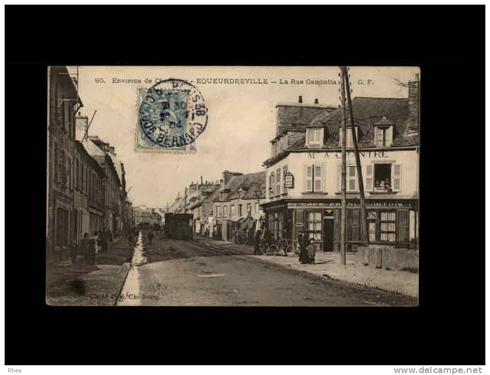 50 - EQUEURDREVILLE - La Rue Gambetta - 95 - Tramway - - Equeurdreville