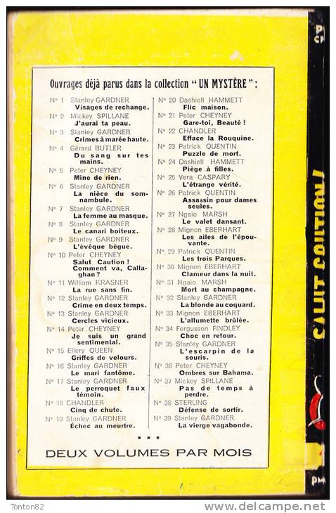 Peter Cheyney - Salut, Caution ! - Comment Va Callaghan ? - Presses De La Cité " Un Mystère " N° 10 - ( 1950 ) . - Presses De La Cité