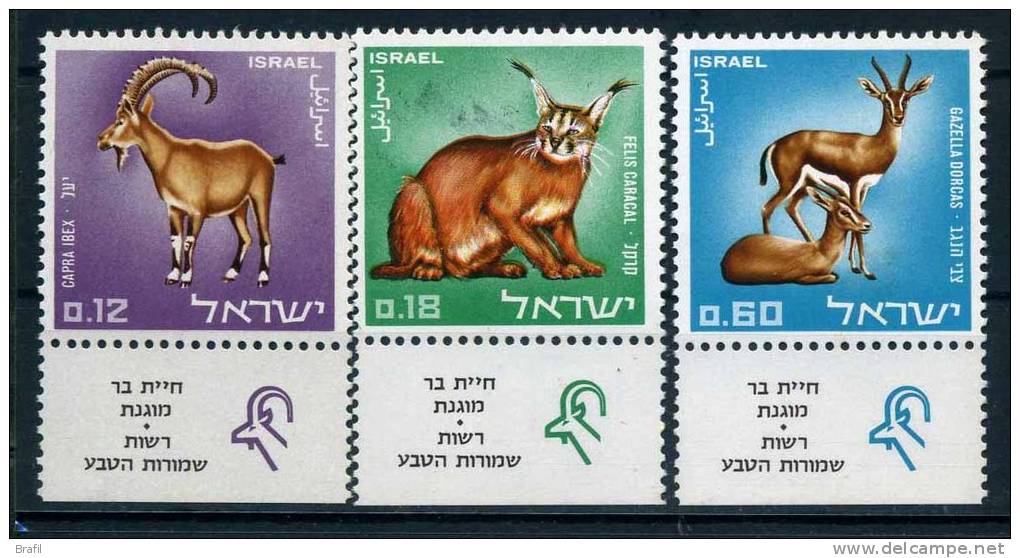 .1967 Israele, Protezione Natura Serie Con Appendice, Serie Completa Nuova (**) - Unused Stamps (with Tabs)