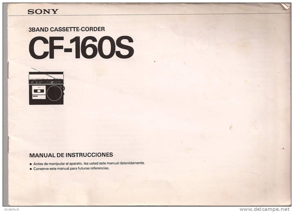 Libro De Instrucciones RADIOCASSETTE SONY - Otros Planes