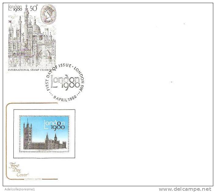 66771)FDC- Con Francobollo Da 50p London-1980 Serie Completa -9-april-1980 - 1971-1980 Decimal Issues