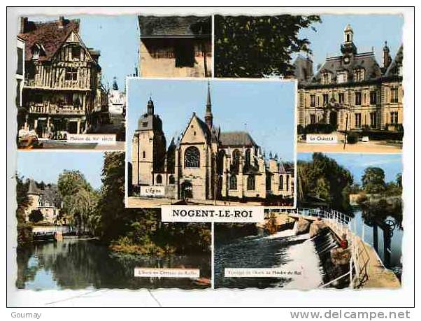 Nogent Le Roi Multivues - Maison Chateau Eure Ruffin Vannage Moulin Roi église Colorisée Dentelée - Nogent Le Roi