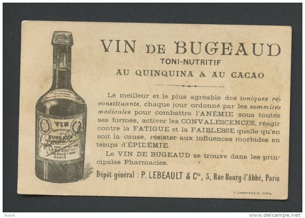 Chocolat Félix Potin, Jolie Chromo Lith. Champenois, Capitaine Au Long Cours - Félix Potin