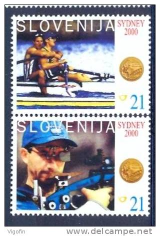 SI 2000-326-7 WINER ON OLYMPIC GAMES SYDNEY, SLOVENIA, 1 X 2v, MNH - Verano 2000: Sydney