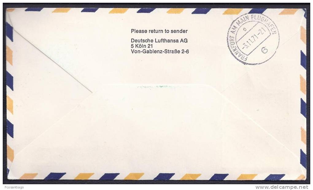 FIRST FLIGHT - Lufthansa LH 553 Kinshasa-Frankfurt - 03 Nov 1971 - FDC