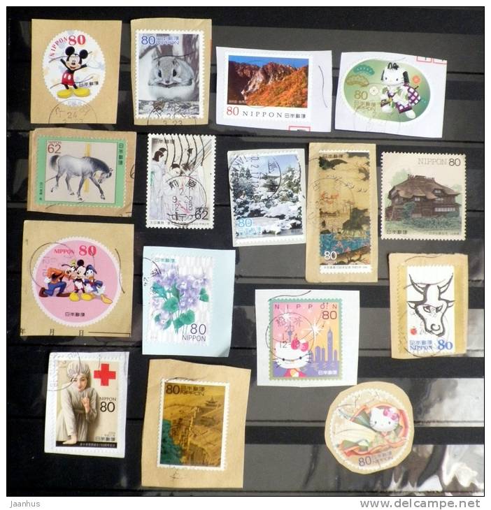 Japan - Japon - Mixed Selection Of Used Stamps On Paper - Various Years - Lot 18 - Colecciones & Series
