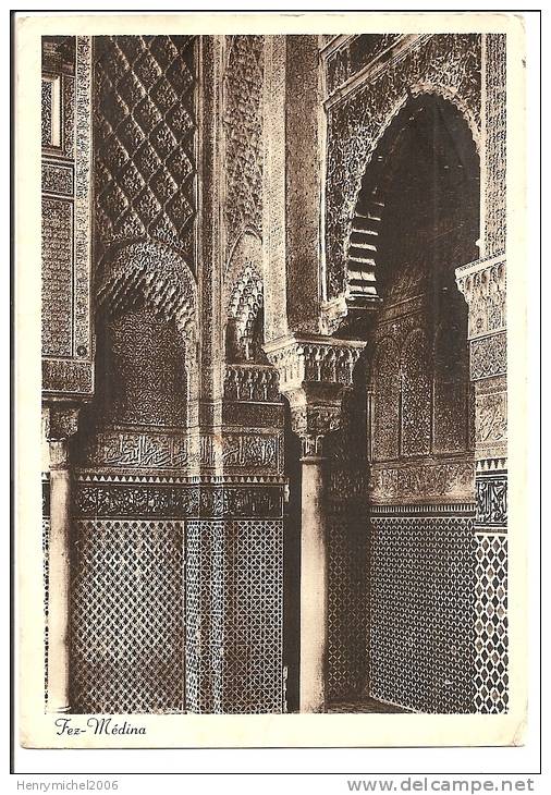 Maroc - Fez Médina - Medersa Attarine , Fragments De Platres Et Bois Sculptés En 1938 ( 2scans ) - Fez (Fès)
