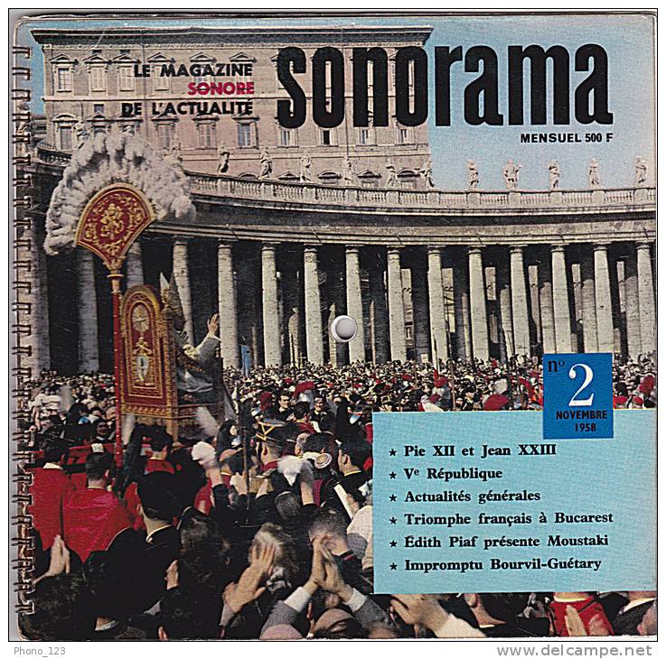 33 Tours - SONORAMA - N° 2 Novembre 1958 Pie XII Et Jean XXIII - Limitierte Auflagen