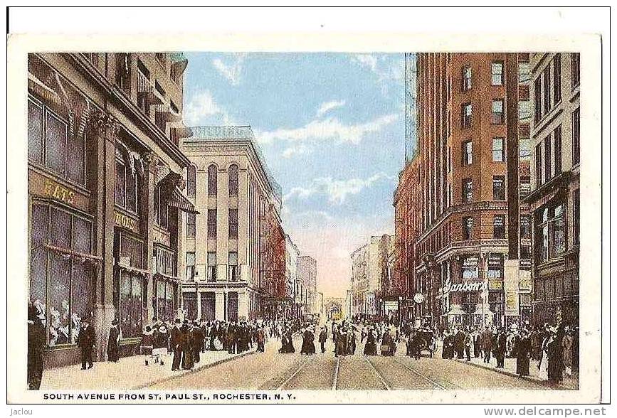 SOUTH AVENUE FROM ST.PAUL ST ROCHESTER ,COULEUR,PERSONNAGES   REF 31687 - Rochester