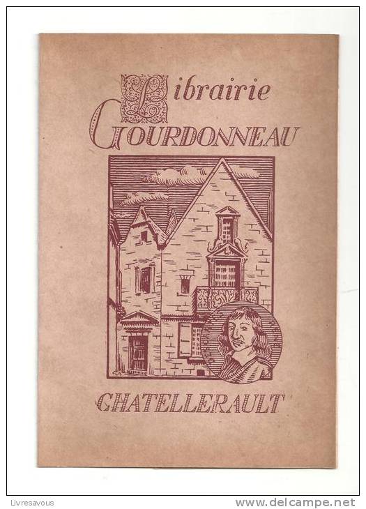 Protège Livre Offert Par La Librairie Gourdonneau à Châtellerault (86) Des Années 1960 - Book Covers