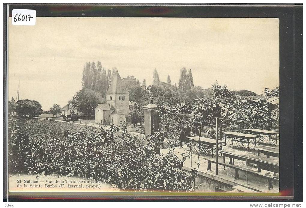 DISTRICT DE MORGES /// ST SULPICE - L´EGLISE VUE DE LA TERRASSE DU CAFE DE LA SAINTE BARBE - TB - Altri & Non Classificati