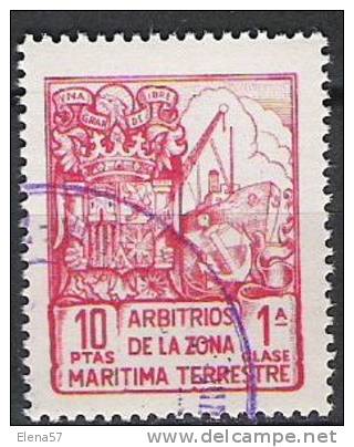 3052-FISCAL BARCOS ADUANA MARTIMA TERRESTRE 10 PT REVENUE  CATALOGADOS EDIFILENVIO SIEMPRE IGUAL O MEJOR,BARCOS FISCALES - Revenue Stamps