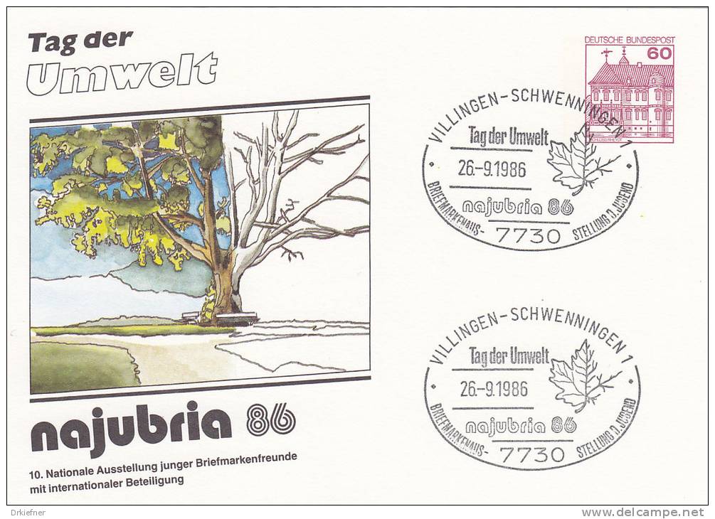 BRD  PP 106 / 193, Tag Der BUmwelt, SoStempel: Villingen-Schwenningen NAJUBRIA ´86 26.9.1986 - Private & Local Mails