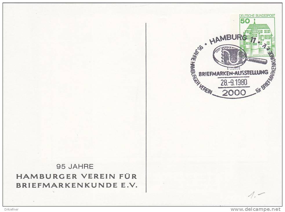 BRD  PP 104 / 16, 95 Jahre Hamburger Verein Für Briefmarkenkunde, SoStempel: Hamburg 28.9.1980 - Private & Local Mails