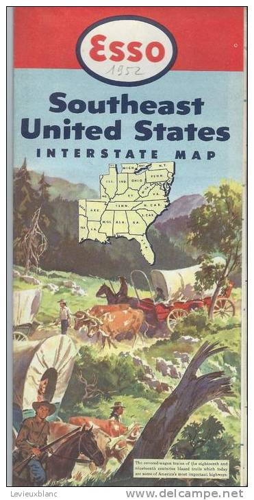 USA/Soustheast United States /Interstate Map /  ESSO/1952        PGC9 - Strassenkarten