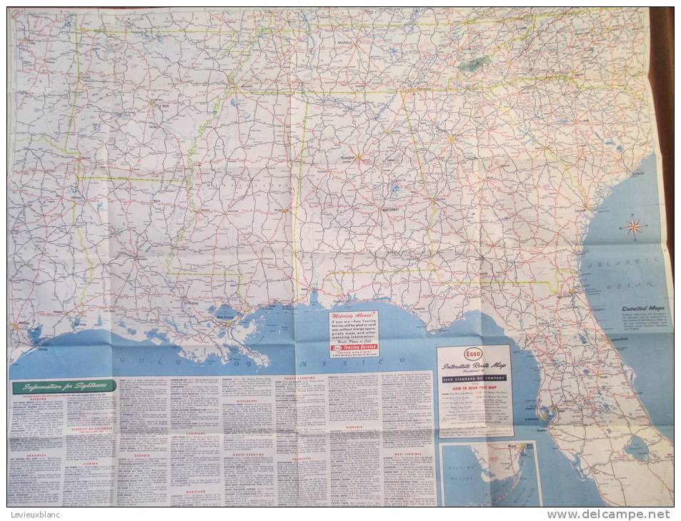 USA/Soustheast United States /Interstate Map /  ESSO/1952        PGC9 - Strassenkarten