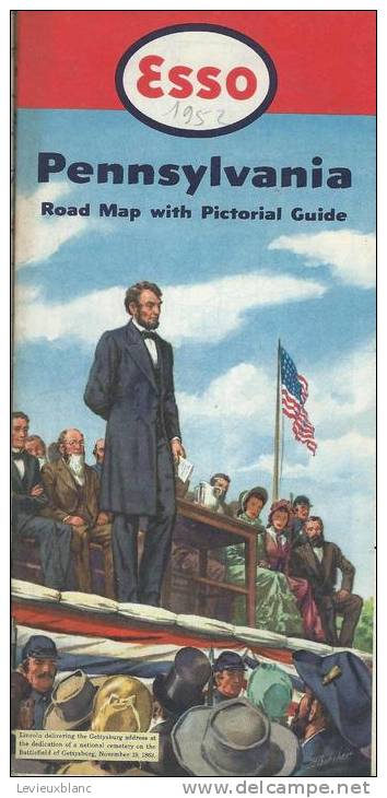 USAPennesylvania/Road Map With Pictorial Guide/  ESSO/1952        PGC10 - Cartes Routières